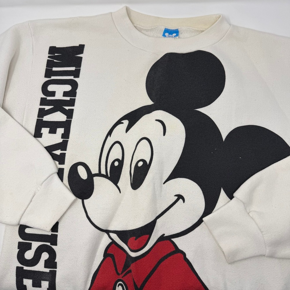 Vintage Disney Character Fashions Mickey Mouse Sweatshirt White Mens Medium
